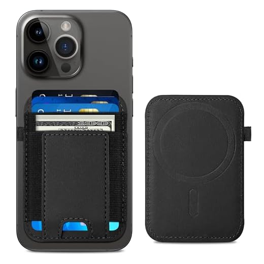Magnetic Card Wallet Holder for Apple Magsafe, MagSafe Wallet for iPhone 14 iPhone 13 iPhone 12 Magsafe Leather Wallet, Magnetic Card Holder for Back of iPhone 14/13/ 12 Series, Fit 7 Cards, Black