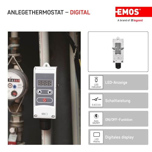 Thermostat d'applique EMOS réglable 5-80°C pour chauffage