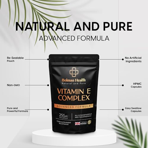Vitamin E Complex Capsules | Full Spectrum with 8 Tocopherols & Tocotrienols | 255mg Vitamin E | Antioxidant Support | 60 Vegan Capsules | Non-GMO | Gluten-Free Vitamin E Supplement - Image 7