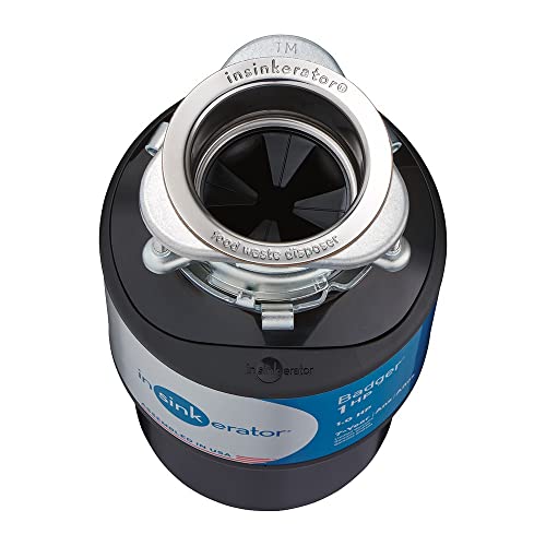 Insinkerator Garbage Disposal, Badger 1 Hp, Power Series, 1 Hp Continuous Feed,Black #TOP7