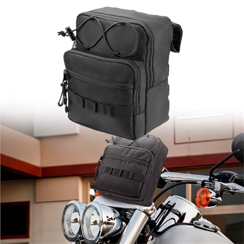 オートバイハンドルバーツールバッグ収納サドルバッグユニバーサルフロントフォークバッグシシーバーバッグ に適合するMT01 FZ 07 MT07 09 MT09 10 MT10 YZF-R1 YZF-R3 YZF-R25用