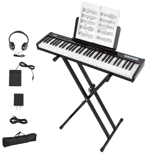 Image of 61-Key Electronic Keyboard Set with Stand and Bench, Complete Set for Beginners, Perfect for Home Practice