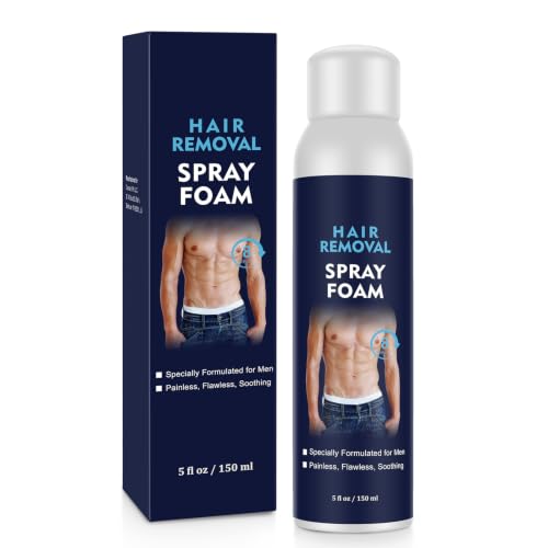 Hair Removal Spray Foam for Men No Irritation Hair Removal Cream Safe Hair Depilatory for Male underarm Chest Back Legs Suitable For All Skin Types (150 ml)