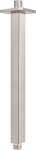 Miniatura 11 de NearMoon Brazo de ducha montado en el techo con brida, conexión universal 1/2 NPT brazo de ducha cuadrado recto para cabezal de ducha de lluvia