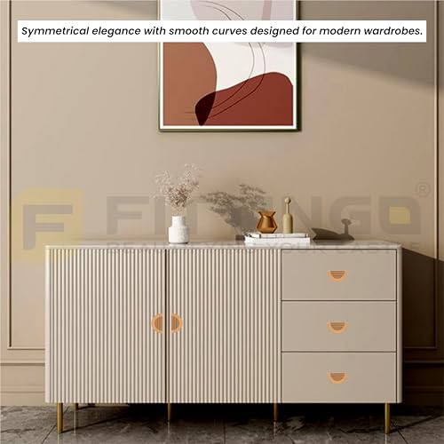 Image of VEZEL Aluminium Knobs for Cabinet /Drawer Knobs /Wardrobe Handle - Modern Cabinet Pull for Wardrobe, Drawer & Furniture, PVD Rose Gold, 32mm - Pack of 2-| 3 Years Warranty |