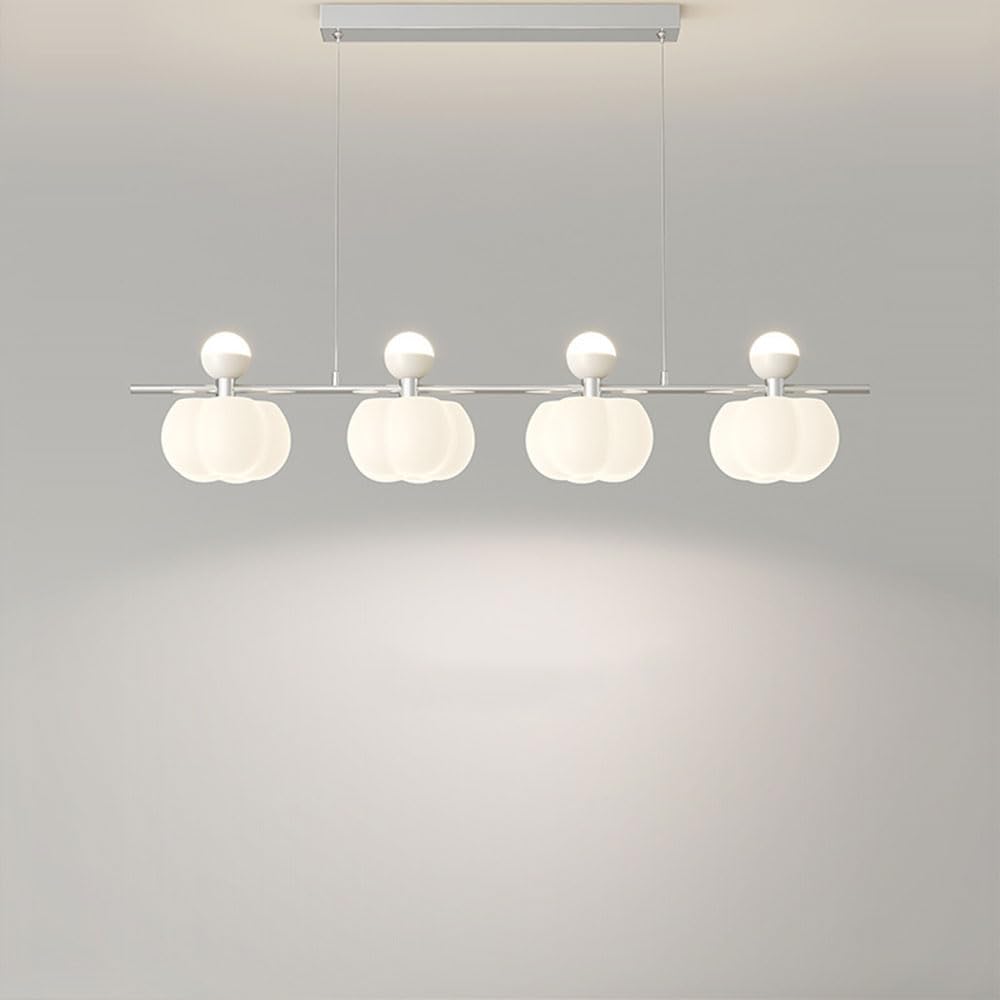 KXEcoLife Ceiling Pendant Light Fixture Pumpkin Chandelier Multi-Light Strip Lighting Dimmable Modern for Restaurant Living Room Bedroome