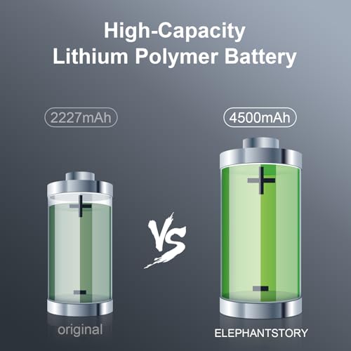Elephantstory Akku für iPhone 12 Mini, 4500 mAh Hohe Kapazität Ersatzakku Lithium Polymer Akku mit Reparatur Werkzeugsatz und Anleitung Buch