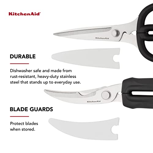 Kitchenaid Stainless Steel All Purpose And Poultry Shears Set With Soft Touch Handles, 2 Piece, Black #TOP3