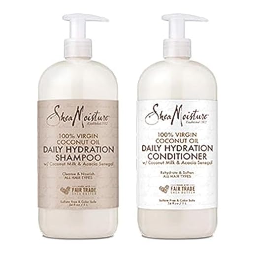 Shea Moisture Moisturizing Shampoo and Conditioner Set Coconut Oil Daily Hydration, Made with Real Coconut Oil, 34 Fl Ounce