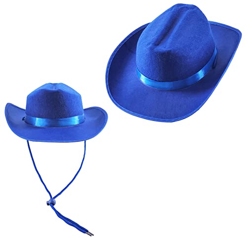 Image of The Dreidel Company Cowboy Felt Western Hat, 22 inch Circumference Dress Up Costume Clothes for Kids, Pretend Play, Party Favors