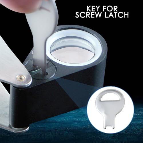 Juwelierlupe Lupe mit Licht 20-fache Vergrößerung, Einschlaglupe Faltlupe mit LED- und UV-Licht, Uhrmacherlupe für Diamanten, Juweliere, Münzen, Briefmarken 21mm Lupen