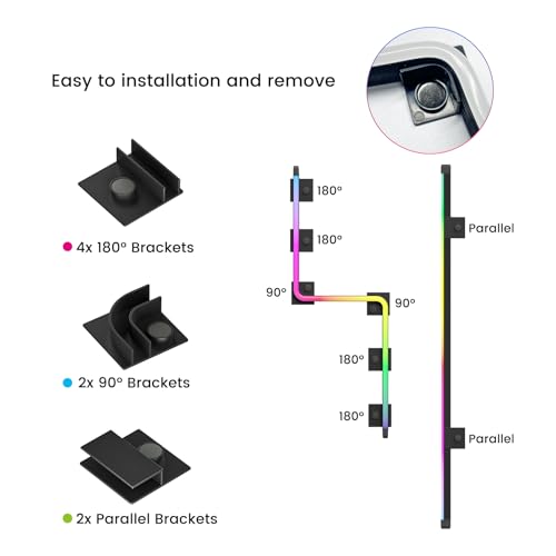 Vetroo LED Strip for PC, 21.7-inch 5V 3-Pin ARGB Light Bar, Chassis Lighting for Aura SYNC, Gigabyte RGB Fusion, MSI Mystic Light Sync with 8 Bracket