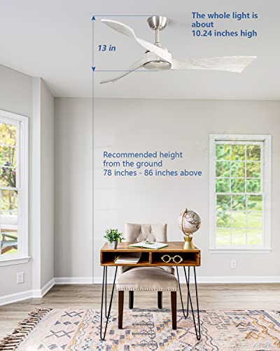 Sofucor 52 Inch Ceiling Fan No Light,3 Blade Ceiling Fan,Outdoor Ceiling Fan With Remote Control, Noiseless Reversible Dc Motor For Bedroom/Living Room/Farmhouse/Porch,(Grey) #TOP3