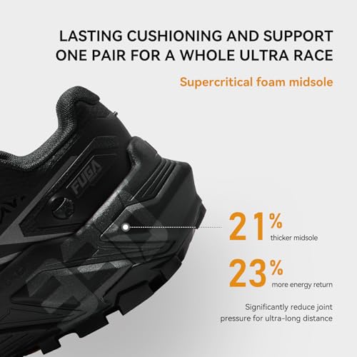 Image of Fuga EX330 Men's Trail Running Shoes, Comfortable Ultra-Long Distance Trail Running Shoes with High-Rebound and Cushion, Lightweight Breathable Non Slip Mountain Trail Shoes for Diverse Terrain