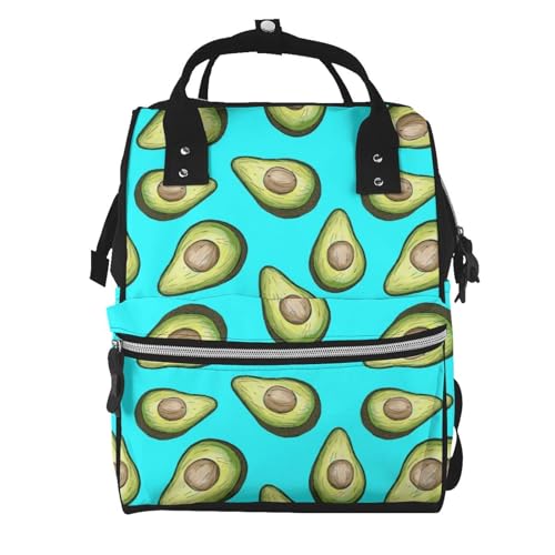 YHLKLWKSZC Mochila para pañales de momia, con estampado de aguacate, fruta tropical fresca, gran capacidad, mochila de maternidad multifuncional, mochila de viaje con impresión 3D para mamá, regalos