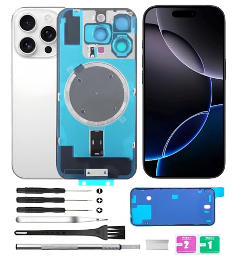 Vitre arrière iPhone 16 Pro Max blanc avec outils de démontage