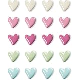 20Pcs Corazón Magnético 3D Reutilizables Imanes Nevera Coloridos Imanes Pequeños Decorativos para Pizarra Blanca Oficina Cocina Nevera