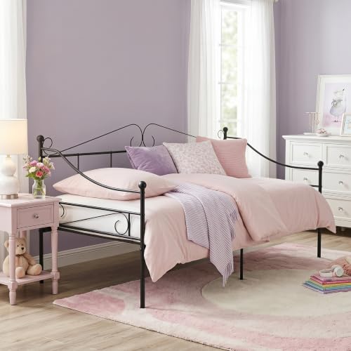 Lit Banquette 90x190 Simple en Métal Banquette Lit Canapé pour Matelas de 90x190 cm, Sofa Bed Daybed Canapé-Lits en Fer Forgé Pas Besoin de Sommier pour...