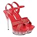 Holibanna Sandales à Talons Hauts Pompes pour Femmes Plate- Forme Talons Hauts Sandales de Poteau de Poteau de Danse Chaises Dame Chaussures pour Femmes Filles Rouge 6