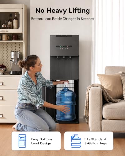 Image of Self Cleaning Bottom Loading Water Cooler Dispenser for 5 Gallon Bottles