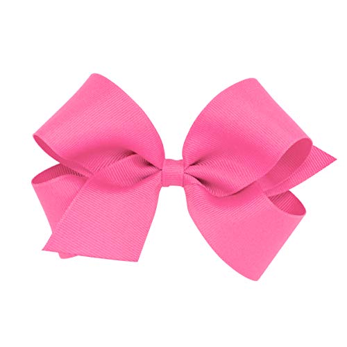 Nœud à cheveux gros-grain uni fille barrette anti-glisse Wee Ones taille M