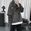 Men Women Preppy Hoodie Harajuku Plaid Sleeves Lig... #5