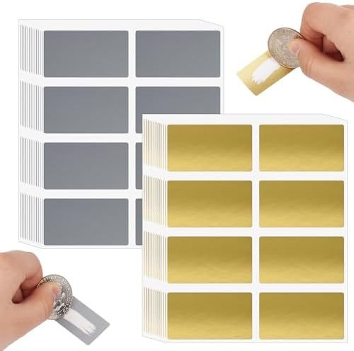 KAPSING Lot De 150 étiquettes Autocollantes à Gratter, Autocollants Ronds Dorés Pour Cartes à Gratter, Autocollants à Gratter, Pour Mariage, 25 Mm