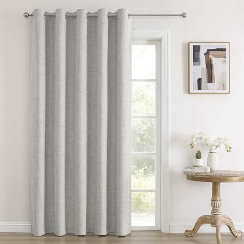 Image of Joydeco Room Divider Curtain for Bedroom,1 Panel Grommet Patio Sliding Door Curtain,Total Privacy Room Divider for Living Room(W70 x L108 inch,Greyish White)