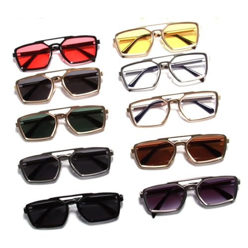 bullabulling Retro Pilot Sunglasses For Men Women Metal Frame Square Sun Glasses Comfort Punk Shades Men UV4004