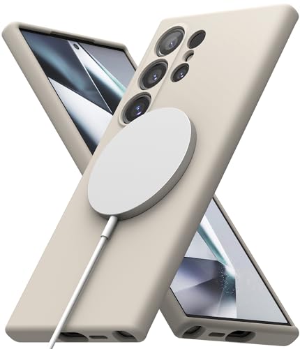 �yRingke�zGalaxy S24 Ultra �P�[�X SILICONE MAGNETIC �t��V���R���f�� �����h�~ �ϏՌ� �y�� �_�� �}�O�l�b�g���� (SC-52E / SCG26) �M�����N�V�[S24 �E���g�� - Stone