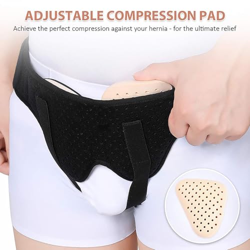 Faja de soporte para hernia inguinal con 2 almohadillas compresivas tamaño M miniatura 3