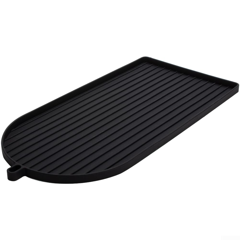 Coffee Machine Mat, Drip Tray Coffee Machine 42X20cm Dimensions Mat Raised Edge For Bar Coffee Non Slip Silicone(Black)