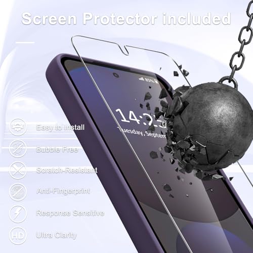Image of for Samsung Galaxy S25+ Plus Case, Matte Magnetic Phone Case with 1 Screen Protector, Support for Magsafe, Translucent Frosted Shockproof Protective Cover for Samsung Galaxy S25+ Plus, Purple