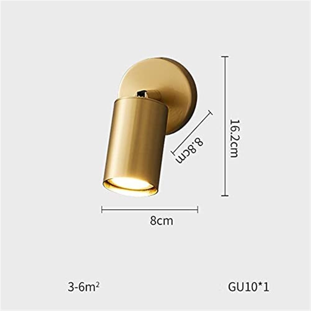 Applique da Parete per Interni Sfondo Parete Lampada da Parete Moderna in Ottone Lampade da Parete per Camera da Letto Comodino Corridoio Decorazione Punto Lettura Luce Calda 5W