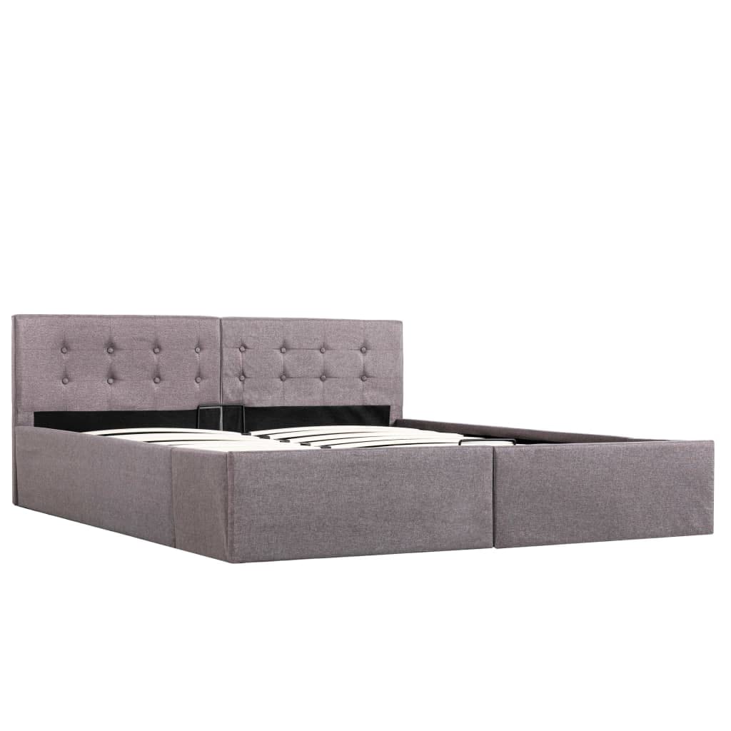 vidaXL - Betten & Bettgestelle - Stauraumbett Hydraulisch Taupe Stoff 160×200 cm