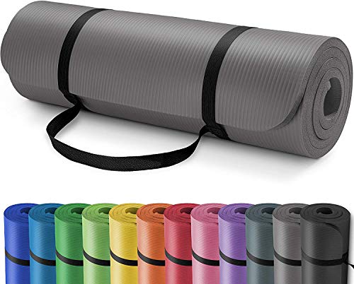 Yoga Mat - Non slip Yoga Mat Make of Excellent Quality Material, High-Elasticity 72 inch Large Yoga Mat for Women Thick Workout Mat with Strap, ECO-friendly Exercise Mat for Home Pilates Fitness (Grey.)