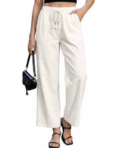 luvamia Wide Jeans Lightweight Jeans Women for Summer White Wide