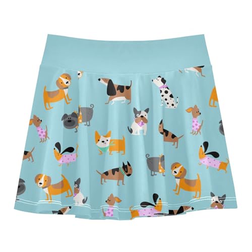 Girls Skorts High Waist Athletic Skirts with Shorts Cute Animals Stretchy Teens Performance Tennis