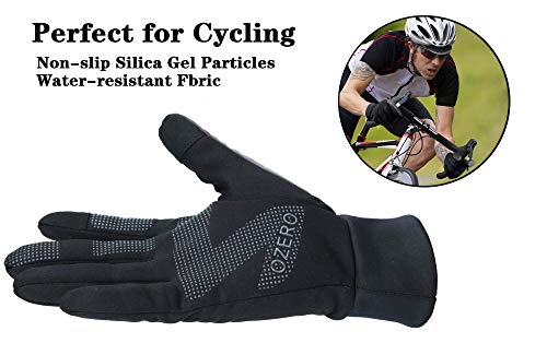 OZERO Cycling Gloves,Touch Screen and Water Resistant Thermal Gloves for Driving,Running and Cycling - Image 6
