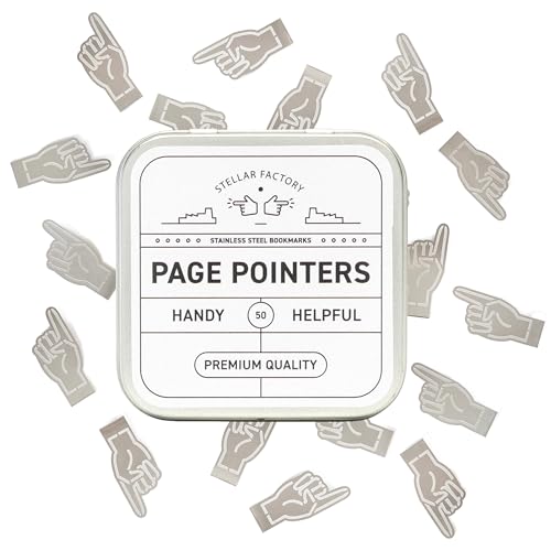 Stellar Factory Book Darts Page Pointer | Stainless Steel Line Markers 50-Count Tin | 1.2 x 0.5 | Reusable Page-Safe Bookmarks