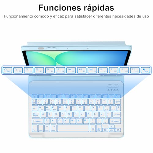Funda teclado español para Samsung Tab S9 FE que soluciona la escritura sin Ñ 6