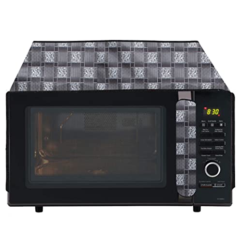 Image of Wings Star Oven Top Cover for LG 21 Litre Convection Microwave Oven MC2146BL Black - Microwave Top Cover with 4 Utility Pockets and 1 Oven Handle Cover KUM42