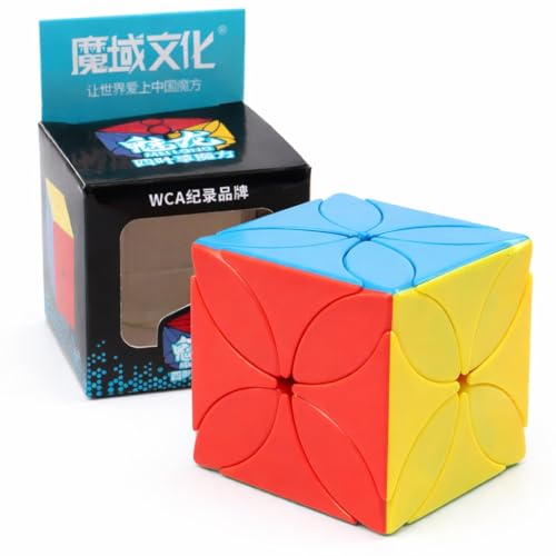 Image of Hawkister MoYu Meilong 4-Leaf 3x3 Clover Speed Cube, Stickerless Brain Teasers Magic Cube Puzzle Toys