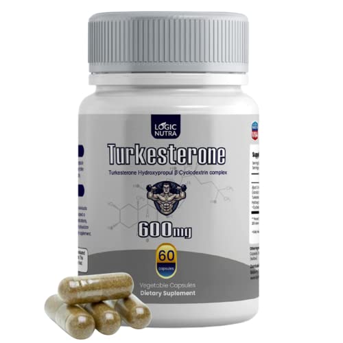 Logic Nutra Turkesterone Hydroxypropyl B Cyclodextrin Complex 600 mg Maximum Strength 60 Vegetable Capsules Introductory Price only