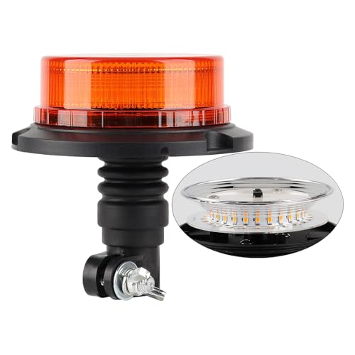 Hooma Gyrophare LED Tracteur Orange 3 modes 12V 24V Feu d'avertissement IP65 étanche pour Vehicule Machines Agricoles ECE R65 R10