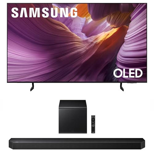 Image of Samsung QN77S85FAEXZA 77 Inch OLED HDR 4K Smart TV with a HW-Q800F Q Series Soundbar 5.1.2 Ch Subwoofer (2025)