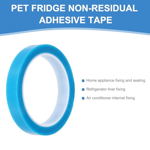 Image of PATIKIL 15mm x 50m Refrigerator Tape PET Fridge Non-Residual Adhesive Tape for Fixing Drawer Refrigerator Air Conditioner Printer Sky Blue