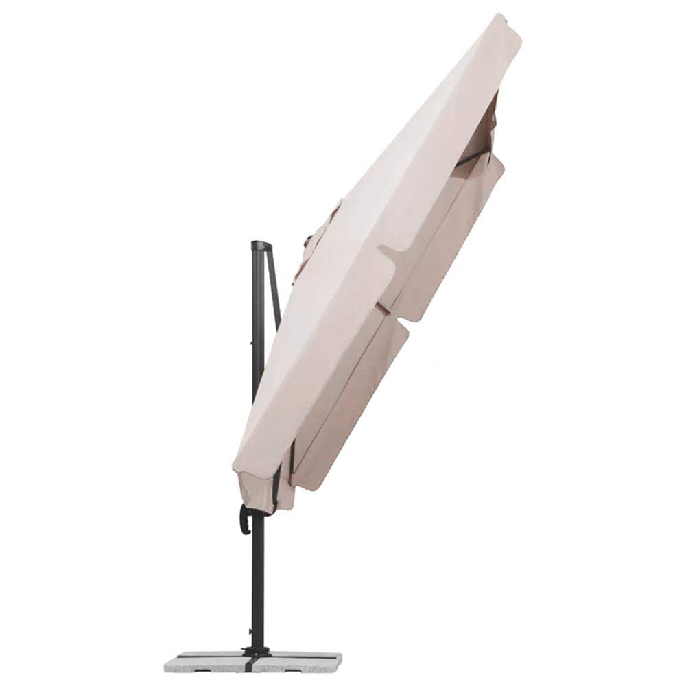 BAKAJI Ombrellone da Giardino Decentrato con parasole Inclinabile Palo in Alluminio Rotazione 360° Base a Croce Arredamento Esterno Gazebo Piscina Giardino Terrazzo Colore Ecru