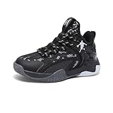 Geymxzik Basketballschuhe für Jungen Mädchen High Top Sneaker Outdoor Leicht Sportschuhe Kinder Basketballschuhe 30-52EU 527 Schwarz EU 36