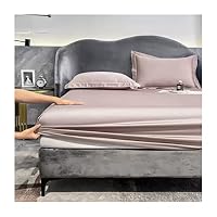 Ghooss Lenzuolo con angoli, di qualità alberghiera, con tasca profonda fino a 44 cm, resistente alle pieghe e allo sbiadimento, 1 pezzo, blu cielo